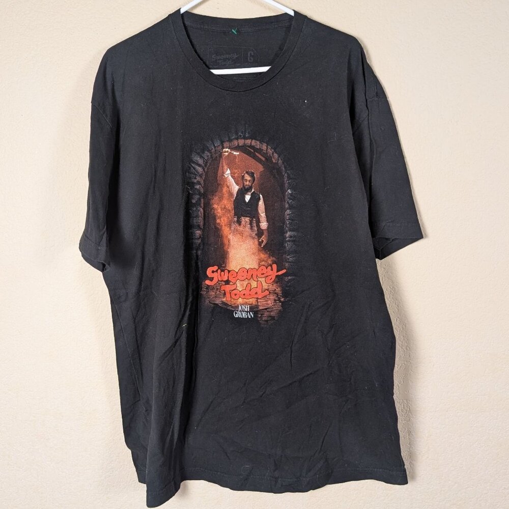 Sweeney Todd Broadway Josh Gorban Black Graphic T-Shirt Size 2XL Theatre
